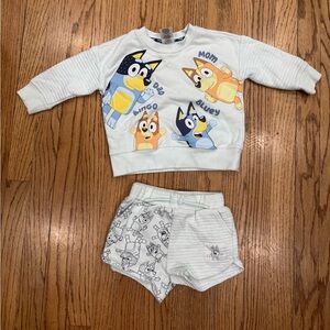 Bluey Character Sweatshirt and Shorts Set 2T